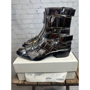 Alexander McQueen Metallic Punk Buckle Bootie